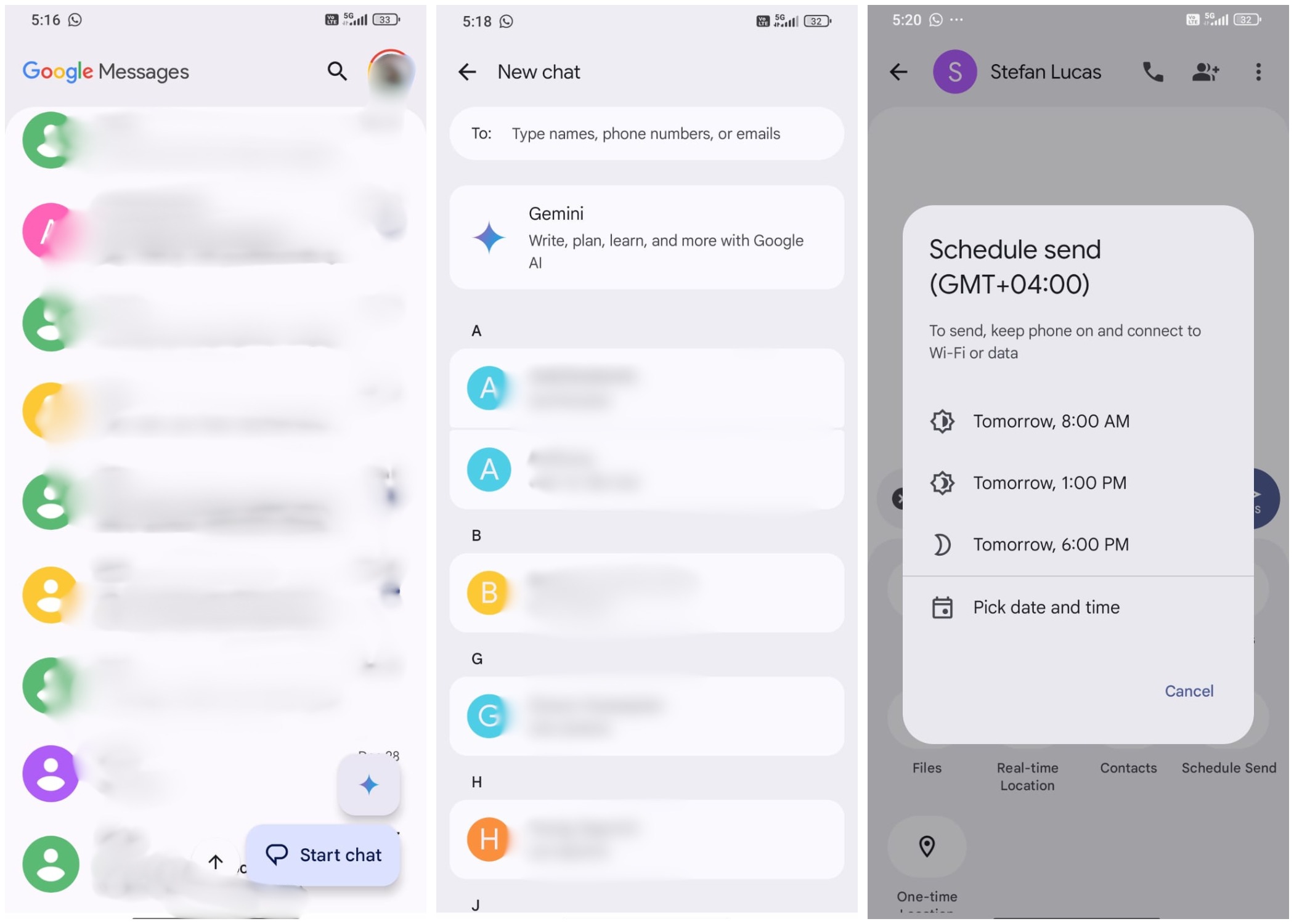 Message scheduling process on Android
