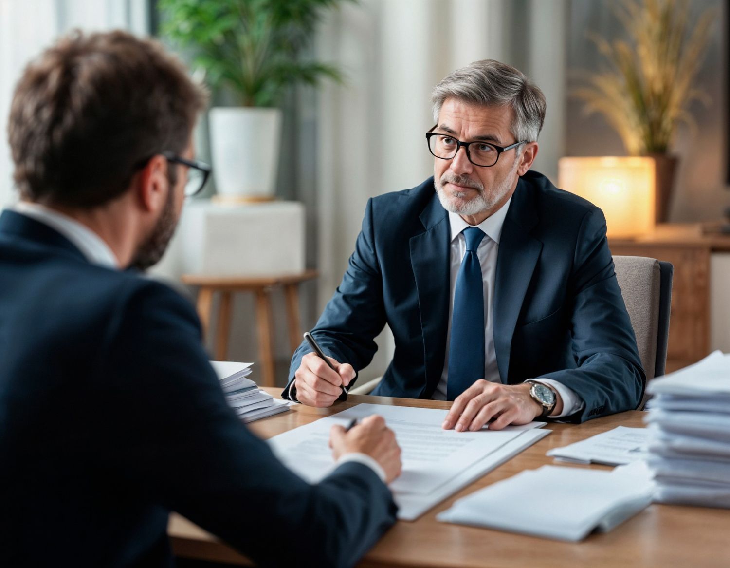 Client consulting with a lawyer
