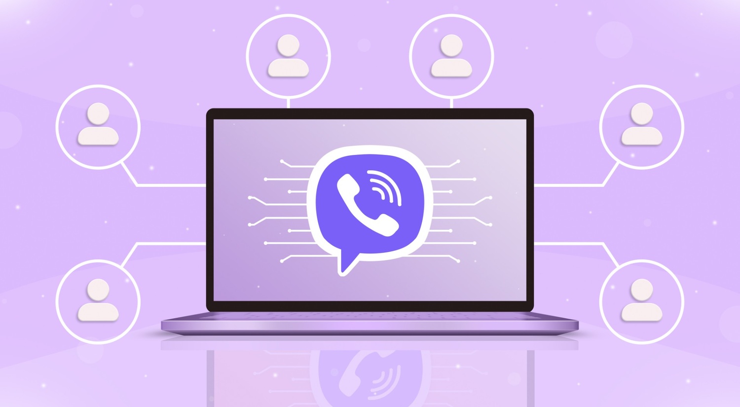 Viber API visualization on laptop